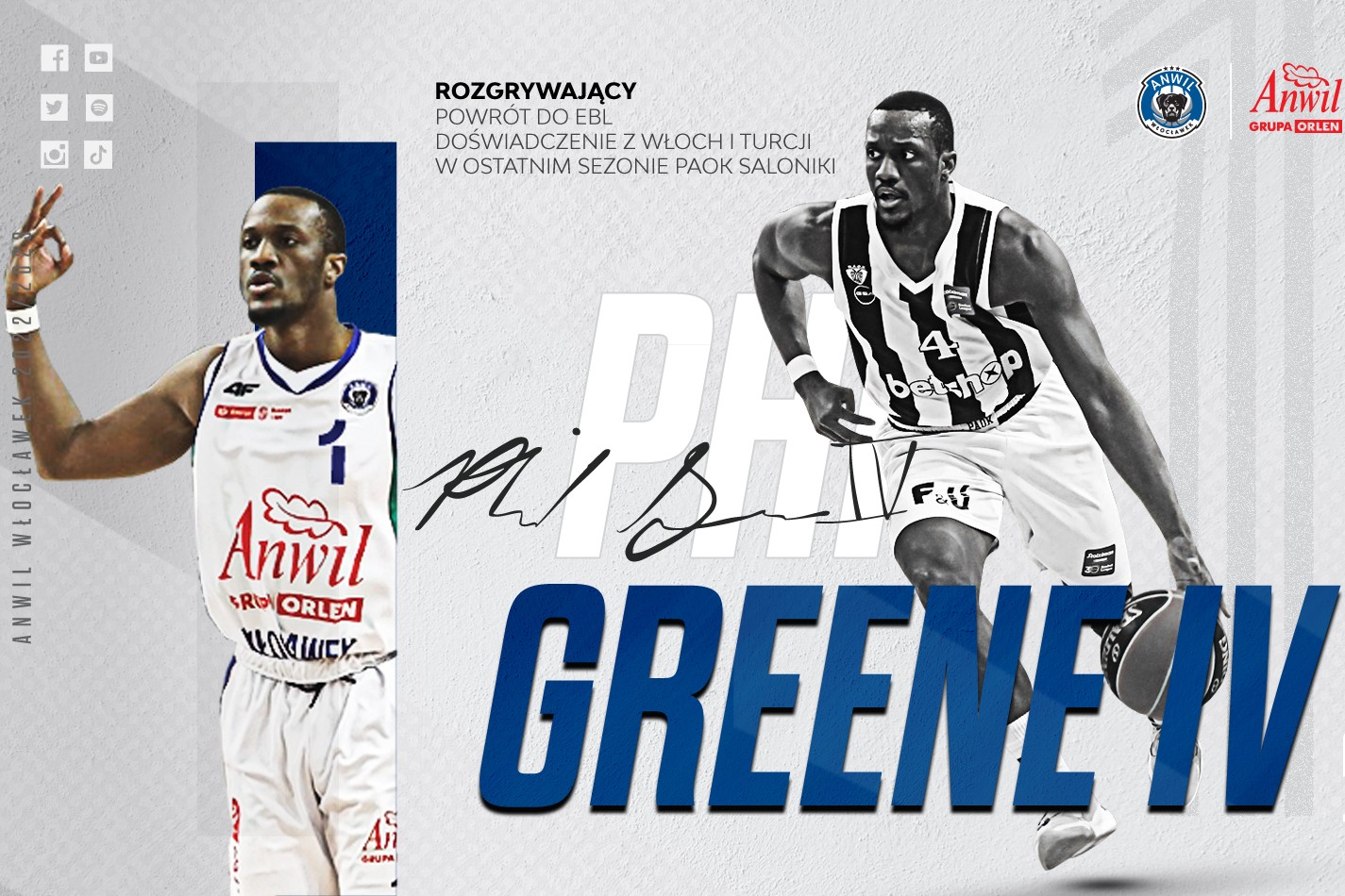 Fourth Foreign Player In The Team – Phil Greene IV 